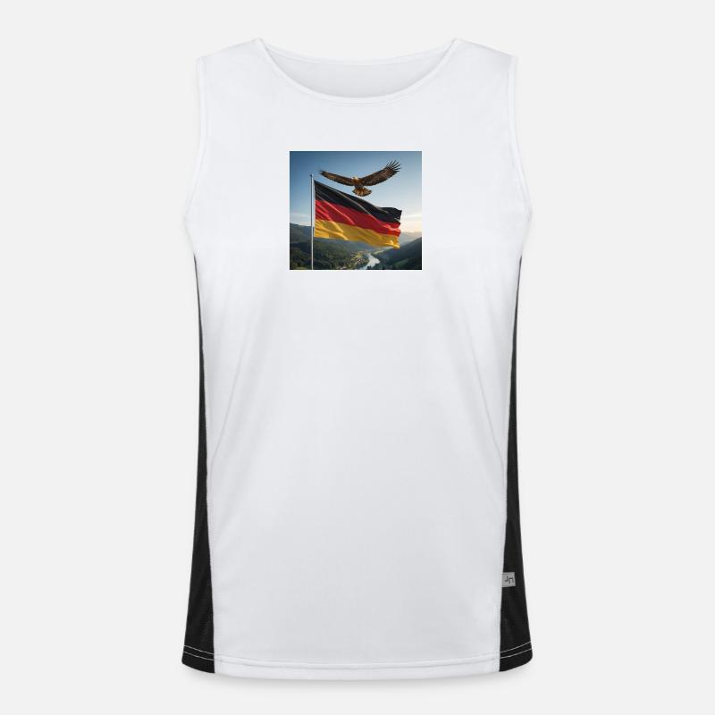 Eagle above the German flag Men's Functional Contrast Tank Top 