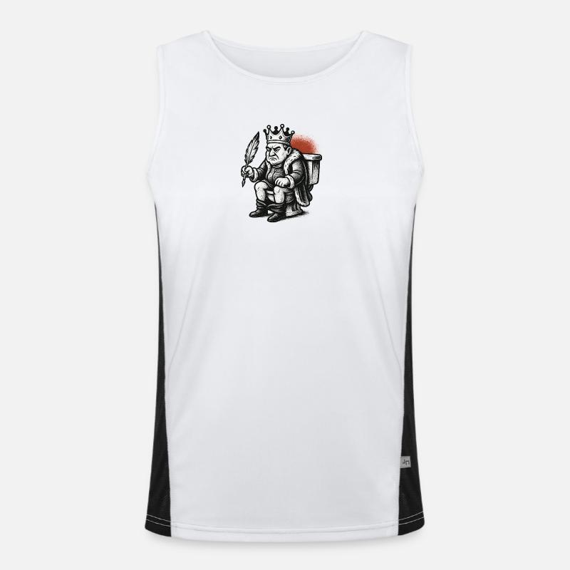 King on throne with a feather Men's Functional Contrast Tank Top 