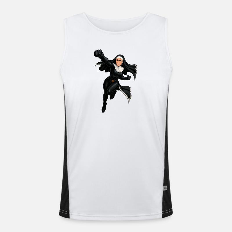 Nun Valiant Midnight Protector - Men's Functional Contrast Tank Top  - white/black