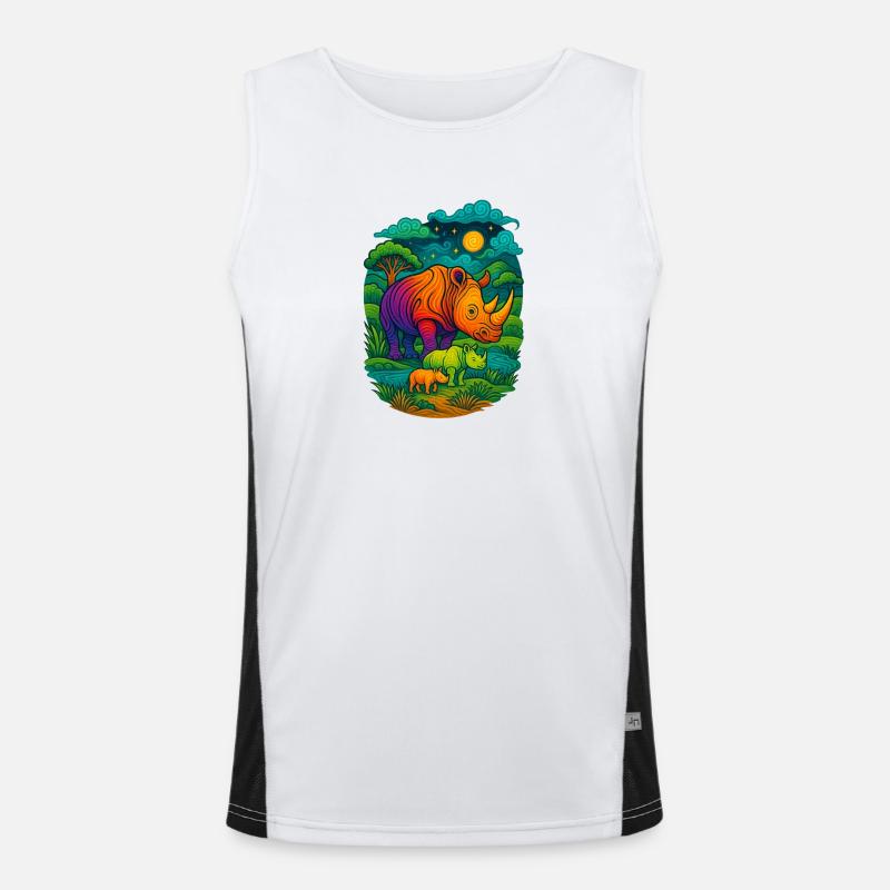 Rainbow Rhino Men's Functional Contrast Tank Top 