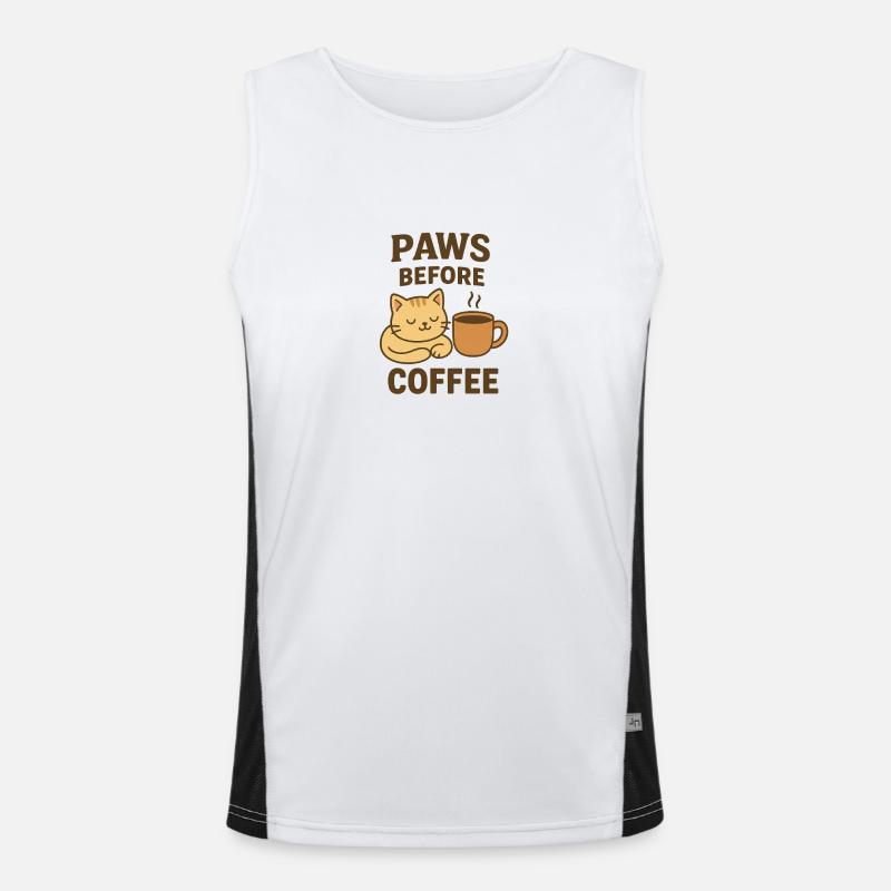 paws before coffee Men's Functional Contrast Tank Top 