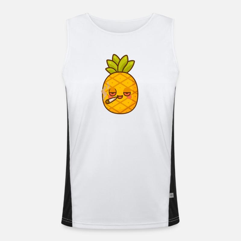 Crazy Pineapple Hazey  Funktionelles Kontrast-Tank Top für Männer 