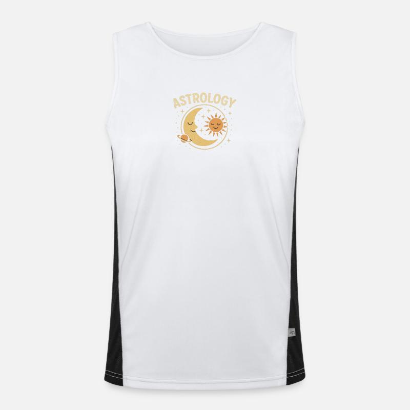 Astrology Moon and Sun - Men's Functional Contrast Tank Top  - white/black