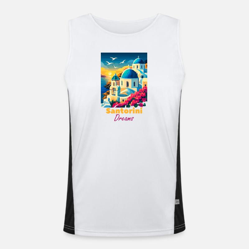 Santorini Traumlicht Funktionelles Kontrast-Tank Top für Männer 