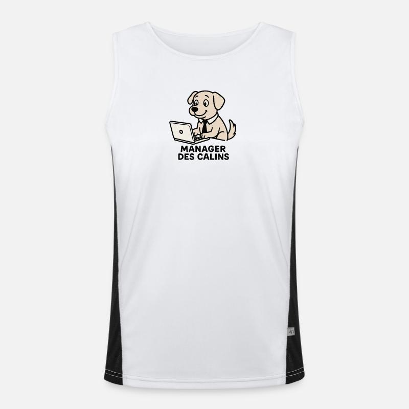 Hundemanager kuschelt Funktionelles Kontrast-Tank Top für Männer 