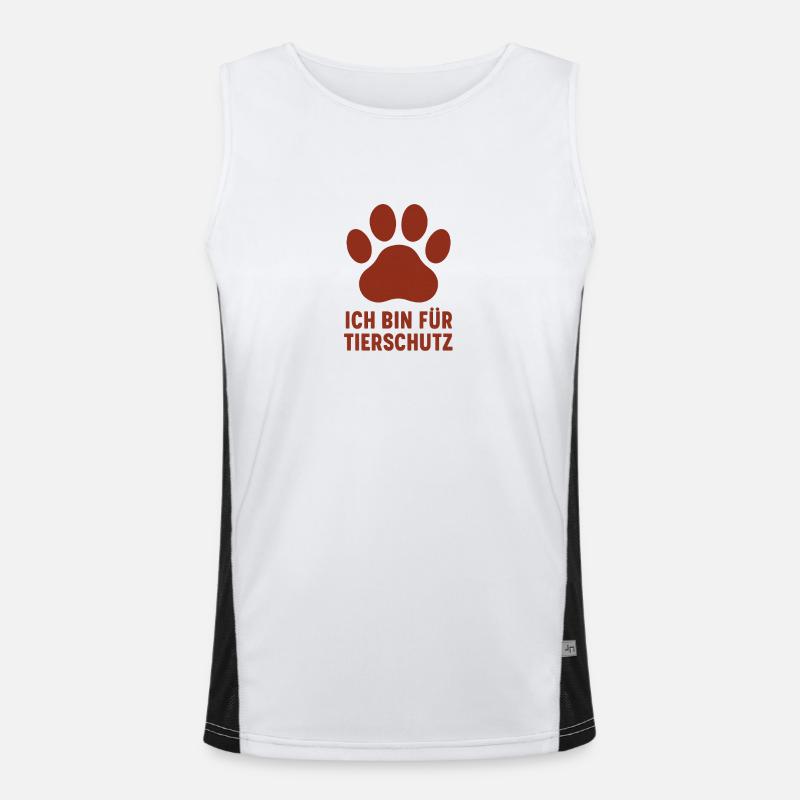 Pfotenlogo für Tierschutz Statement Funktionelles Kontrast-Tank Top für Männer 