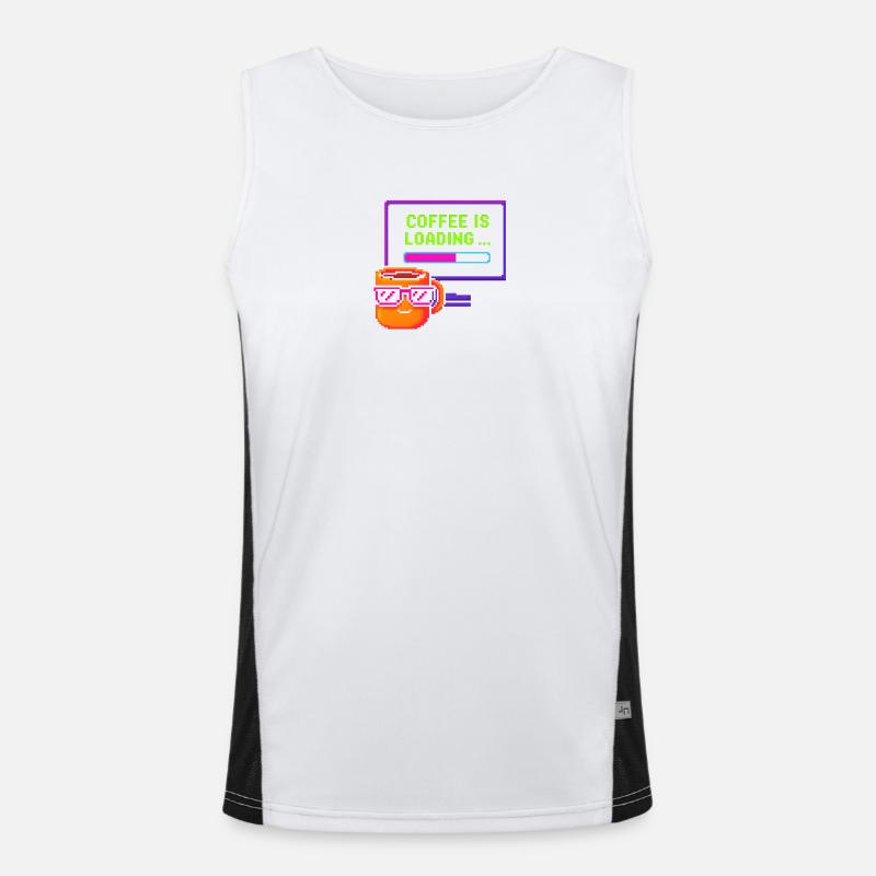 Coffee is loading - Men's Functional Contrast Tank Top  - white/black