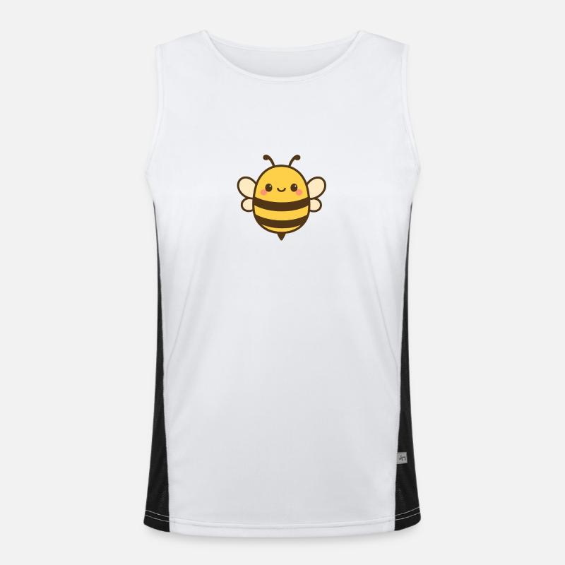 Kawaii Honigbiene Illustration Funktionelles Kontrast-Tank Top für Männer 