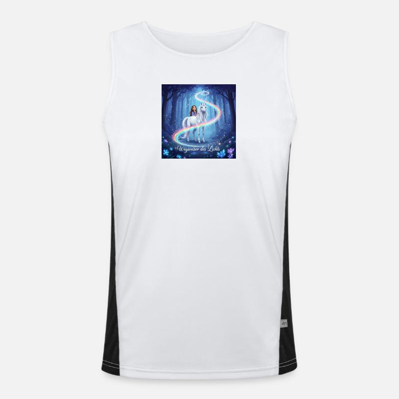 Panneau indicateur de lumière dans la forêt de licornes Débardeur respirant contrasté Homme 