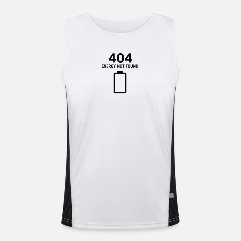 404 – Energy Not Found black - Men's Functional Contrast Tank Top  - white/black