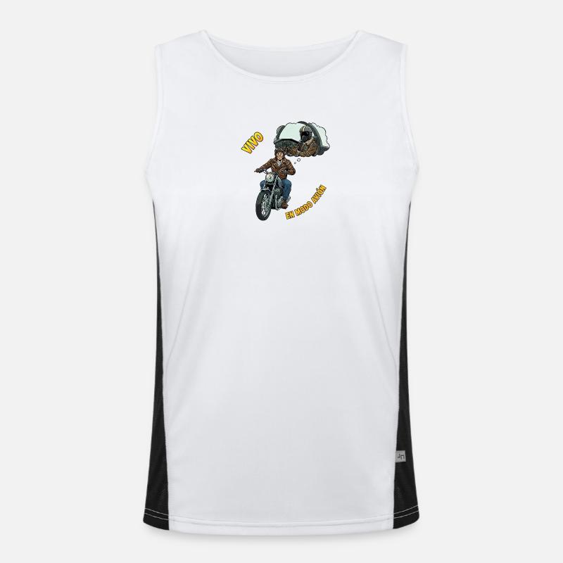 Ich lebe im Flugzeugmodus Funktionelles Kontrast-Tank Top für Männer 