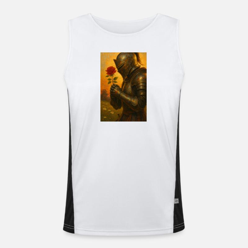 Ritter mit Rose Funktionelles Kontrast-Tank Top für Männer 