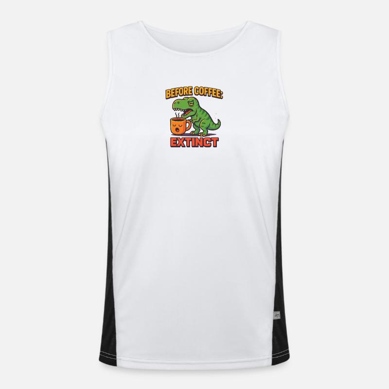 before coffee extinct Funktionelles Kontrast-Tank Top für Männer 