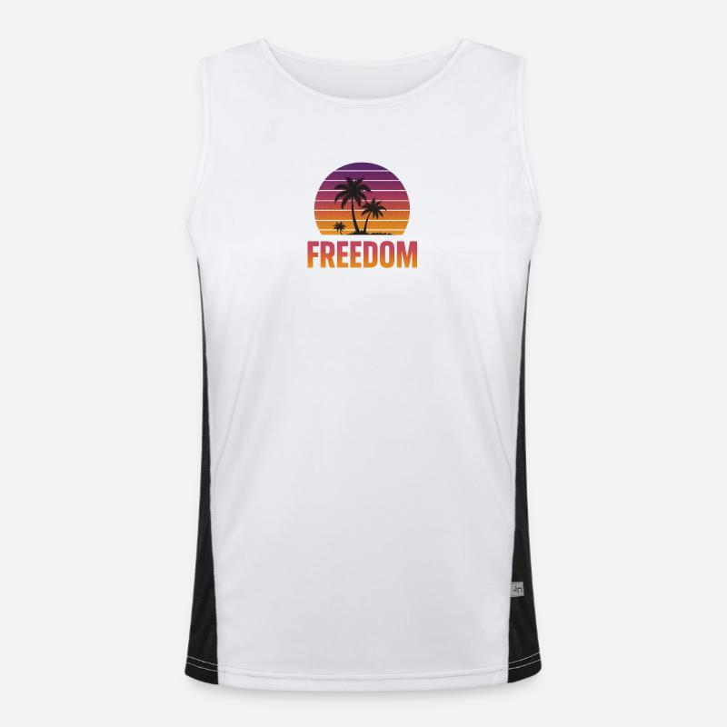 Freedom Sunset Funktionelles Kontrast-Tank Top für Männer