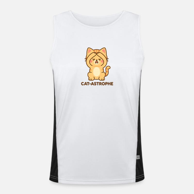 Cat-Astrophe Funktionelles Kontrast-Tank Top für Männer 