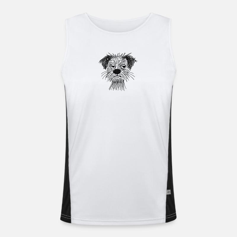 Skizze Hundeporträt Muffel Funktionelles Kontrast-Tank Top für Männer 