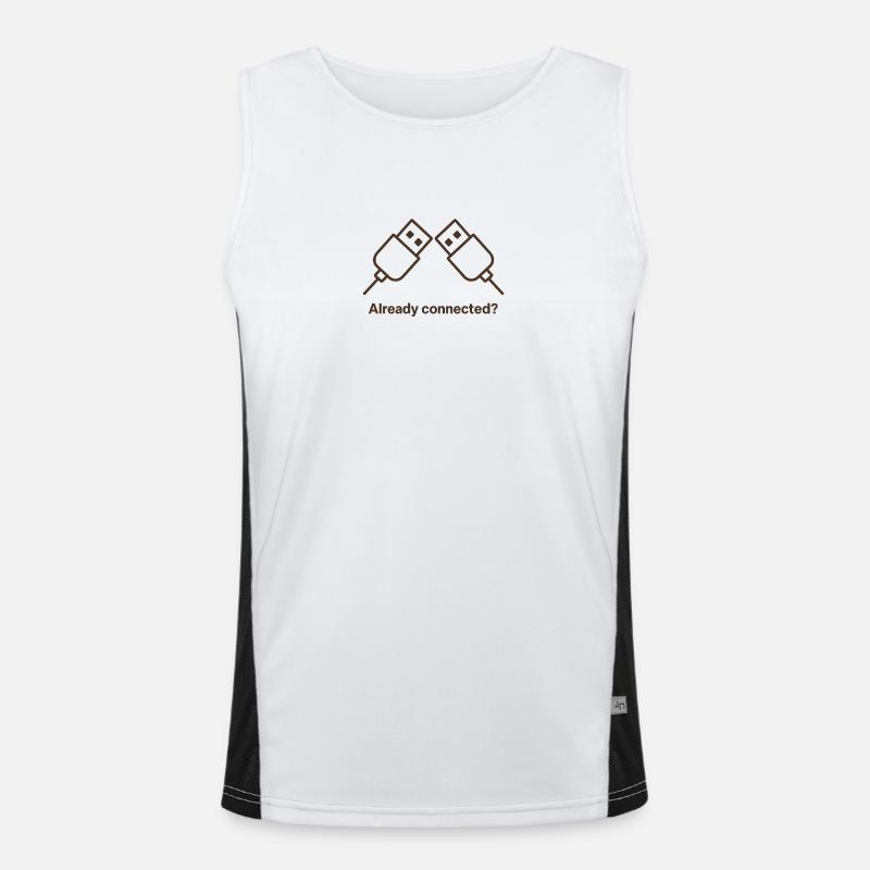 already connected - Men's Functional Contrast Tank Top  - white/black