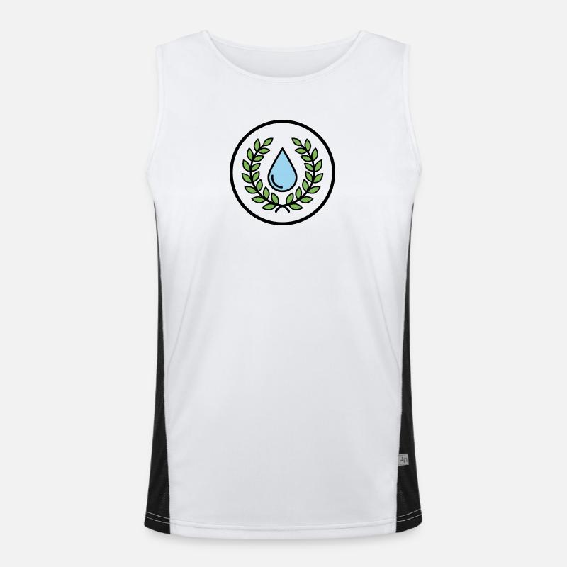 Water Drops with Leaf Wreath Men's Functional Contrast Tank Top 