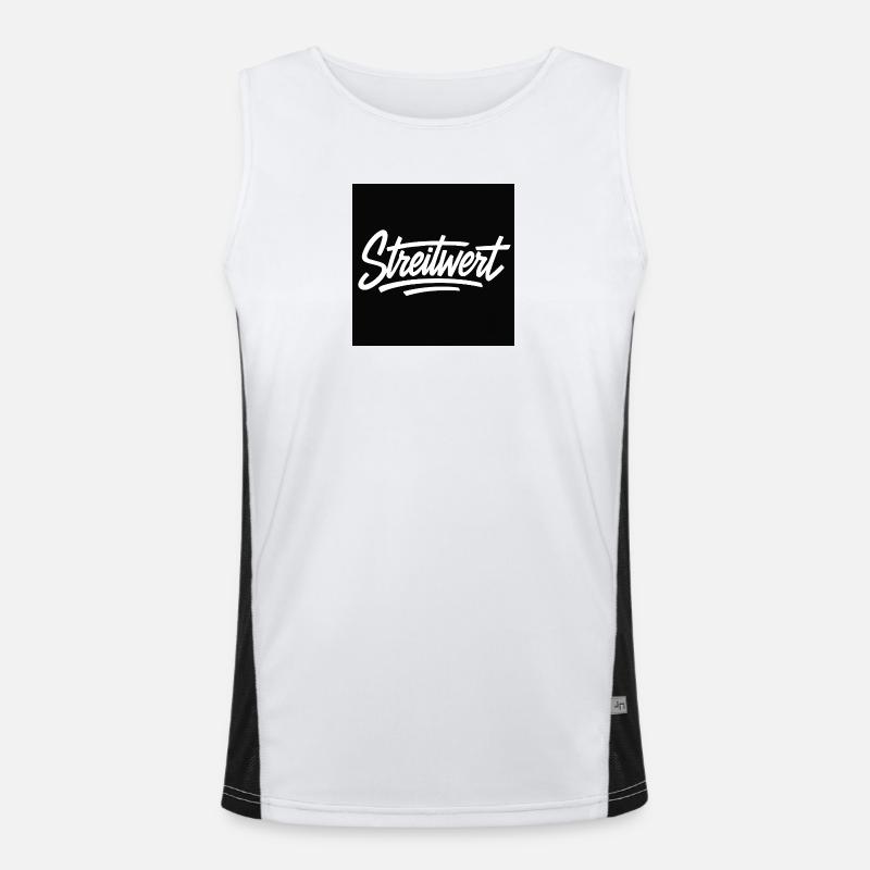 Streitwert Script Logo Schwarz Funktionelles Kontrast-Tank Top für Männer 