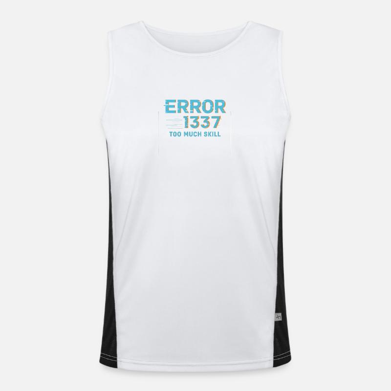Fehler1337 Too Much Skill Funktionelles Kontrast-Tank Top für Männer 