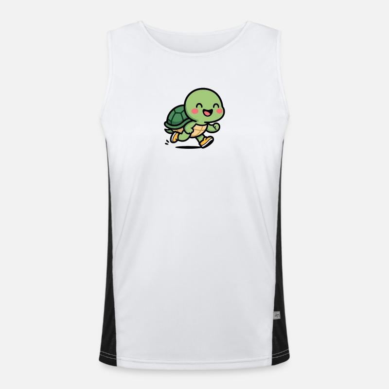 Sourire de coureur de tortue Débardeur respirant contrasté Homme 