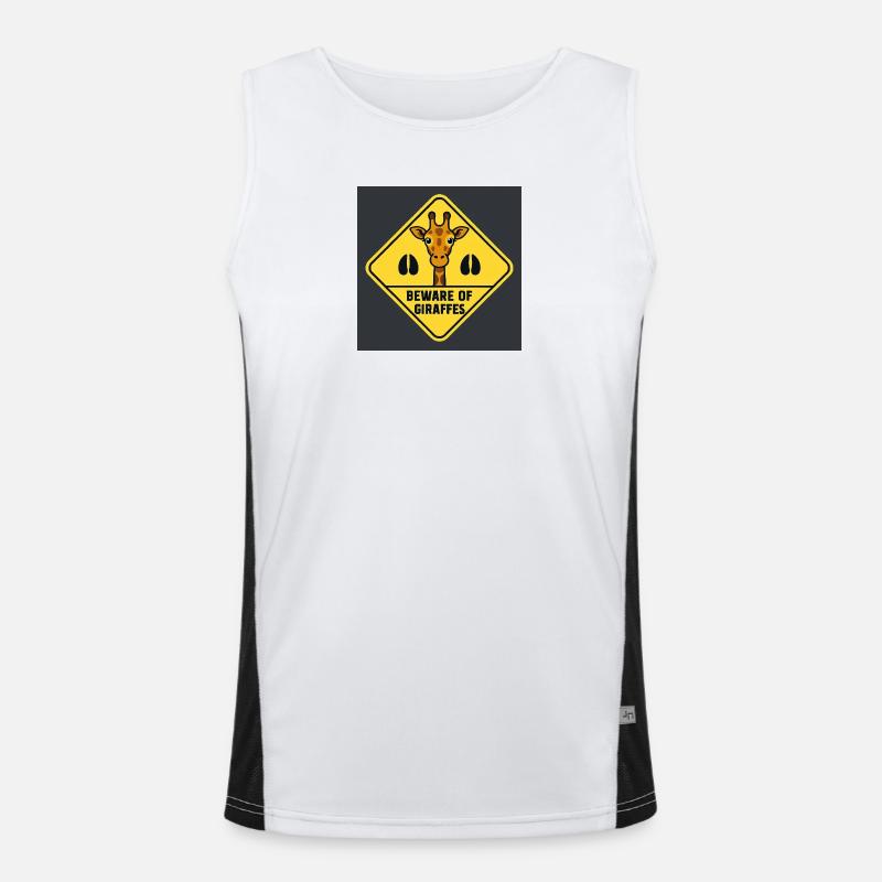 Giraffen-Warnschild Funktionelles Kontrast-Tank Top für Männer 