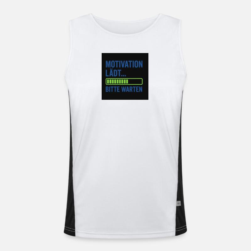 Motivation loads... Please wait - Men's Functional Contrast Tank Top  - white/black