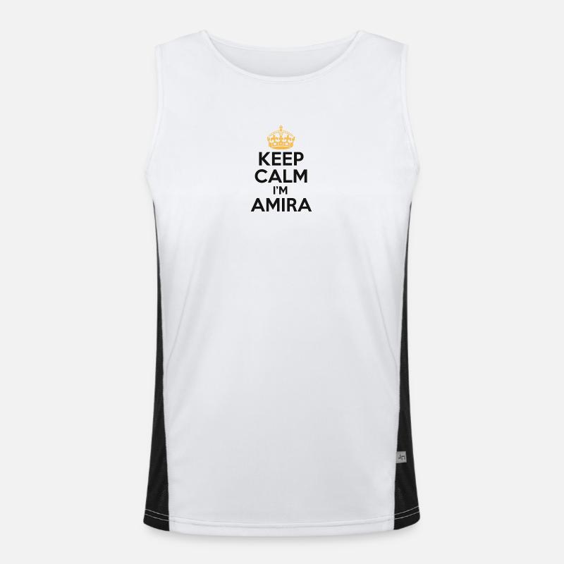 Keep Calm – I’m Amira 💖 Funktionelles Kontrast-Tank Top für Männer 