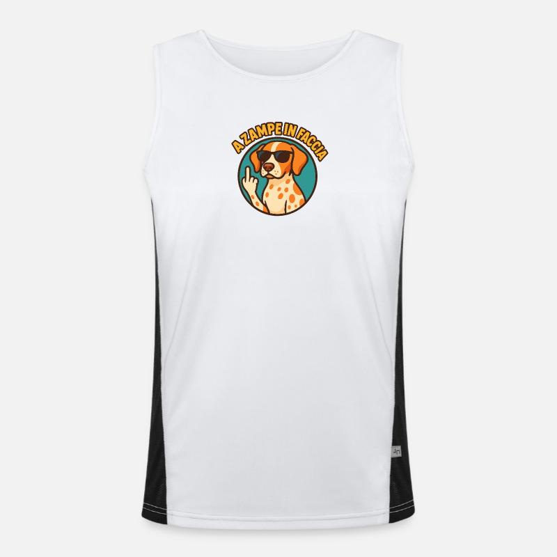 Mit den Pfoten im Gesicht Funktionelles Kontrast-Tank Top für Männer 