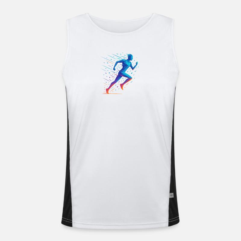 Neon Geometric Run Men's Functional Contrast Tank Top 