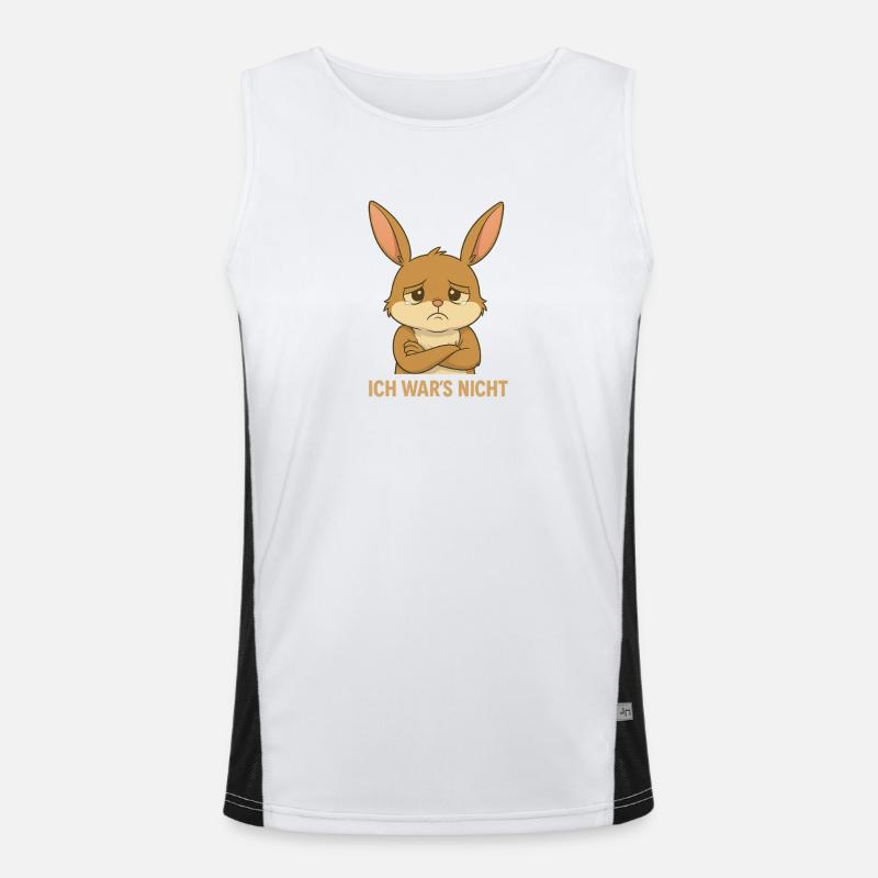 Ich War's Nicht Hase Funktionelles Kontrast-Tank Top für Männer 