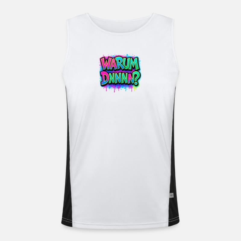 Why DNNN? Neon Graffiti Men's Functional Contrast Tank Top 