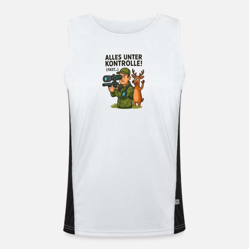 Everything under control Hunting - Men's Functional Contrast Tank Top  - white/black