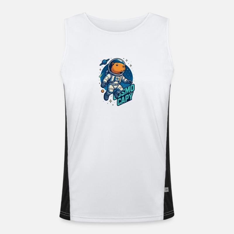 Cosmo Capy – Chemise 🚀 Space Capybara Débardeur respirant contrasté Homme 