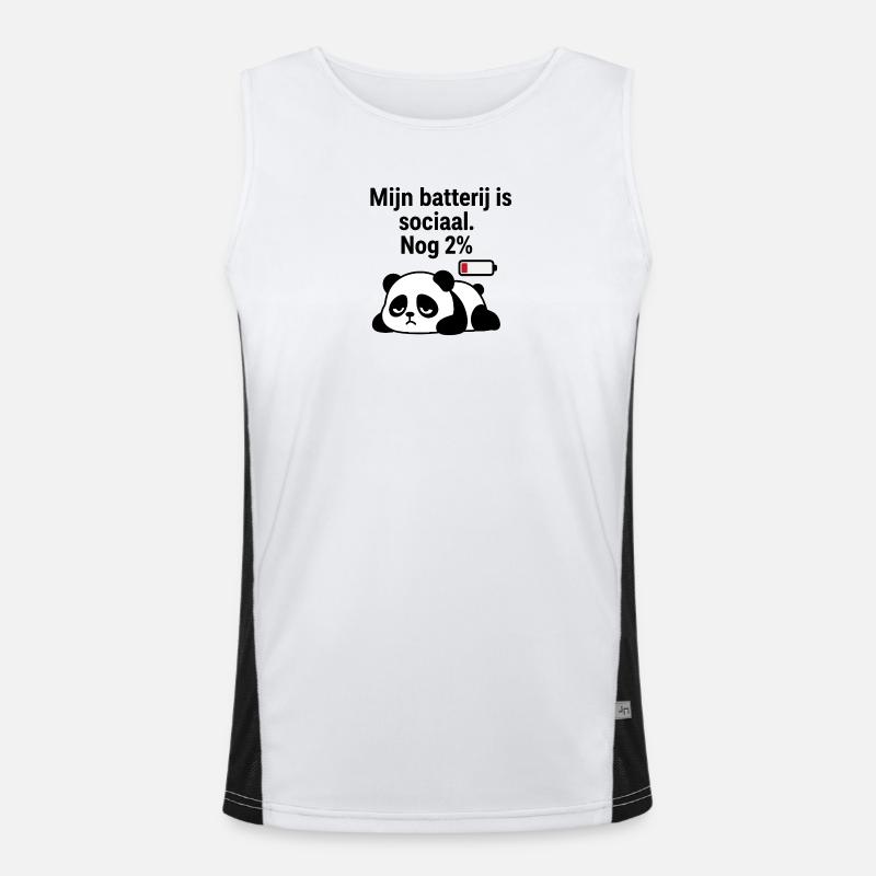 Introvertierter Panda Funktionelles Kontrast-Tank Top für Männer 