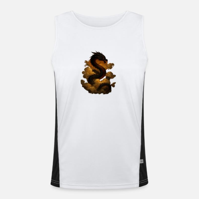 Cloud dragon in the sky Men's Functional Contrast Tank Top 