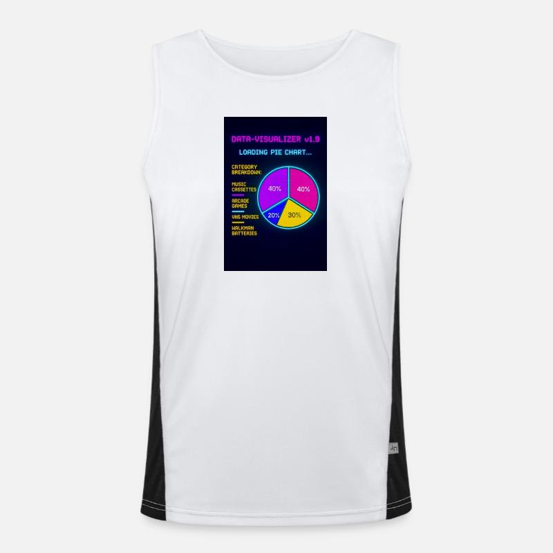 Neon Pie Chart Retro Visual - Men's Functional Contrast Tank Top  - white/black
