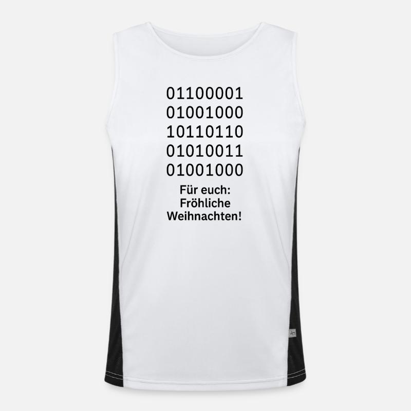 Binary Code Weihnachtszauber Funktionelles Kontrast-Tank Top für Männer 