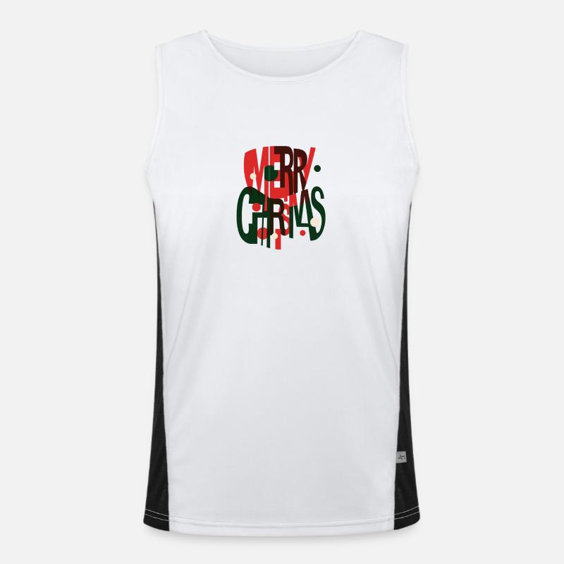 Merry Christmas – Futuristic Xmas Design Men's Functional Contrast Tank Top 