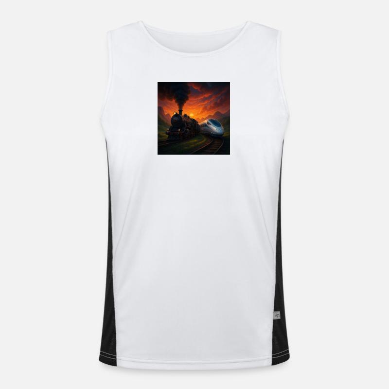 Steam Train vs Future Train Men's Functional Contrast Tank Top 