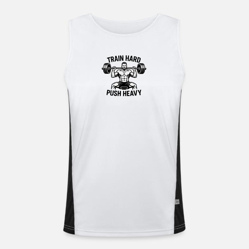 Devise de musculation Push Heavy Débardeur respirant contrasté Homme 