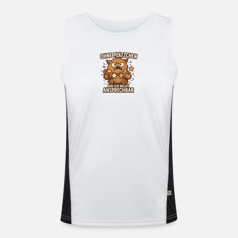 Keksmonster Ohne Plätzchen Funktionelles Kontrast-Tank Top für Männer 