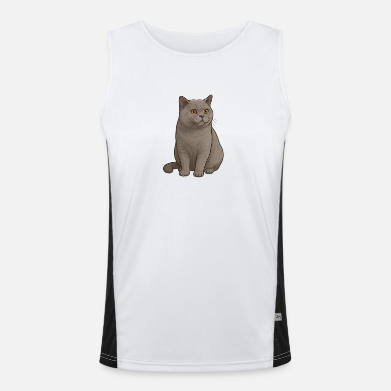 Britisch Kurzhaar Katze  Funktionelles Kontrast-Tank Top für Männer 