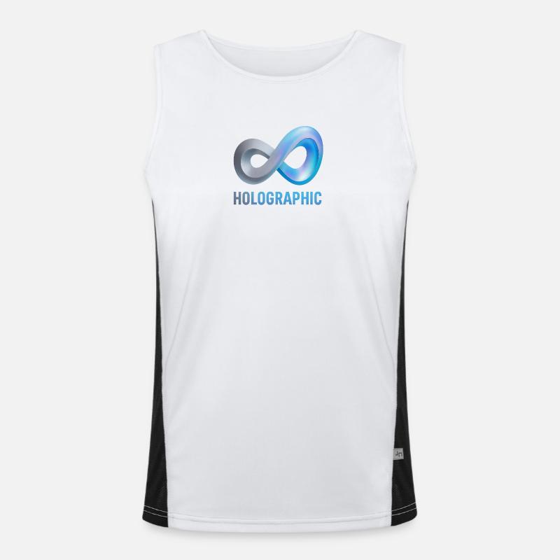 Holographic Infinity Loop - Men's Functional Contrast Tank Top  - white/black