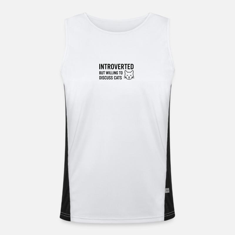 Introverted but Willing to Discuss Cats Funktionelles Kontrast-Tank Top für Männer 