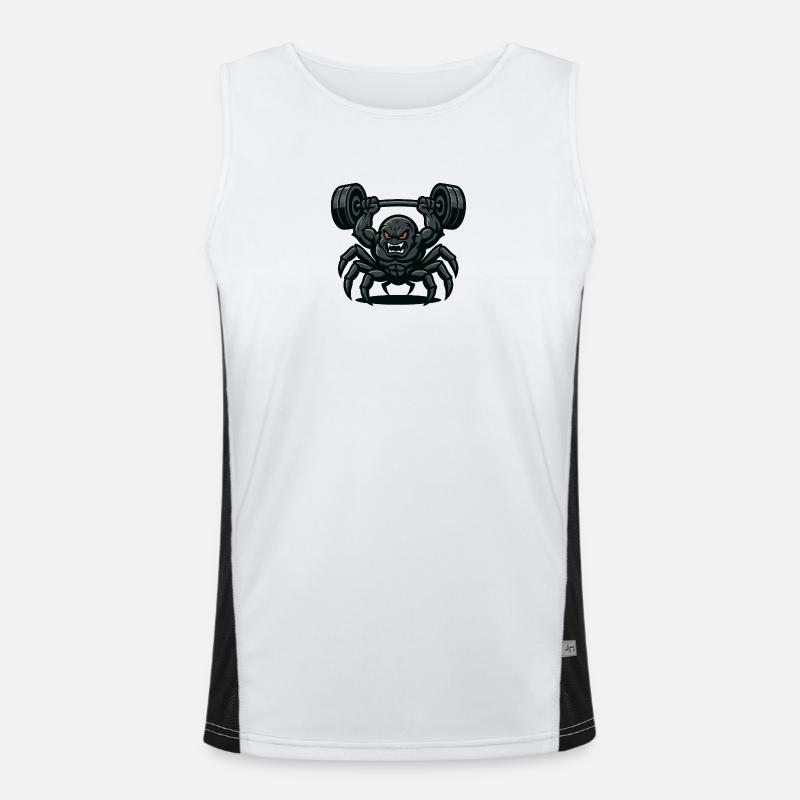 Beast Tarantula Gym – Mighty Spider with Dumbbells Men's Functional Contrast Tank Top 