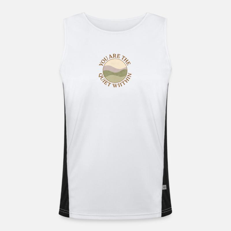 Quiet Within Nature Hills Logo Débardeur respirant contrasté Homme 
