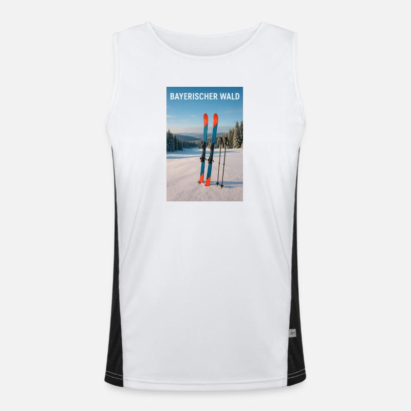 Bavarian Forest Skiing Experience - Men's Functional Contrast Tank Top  - white/black