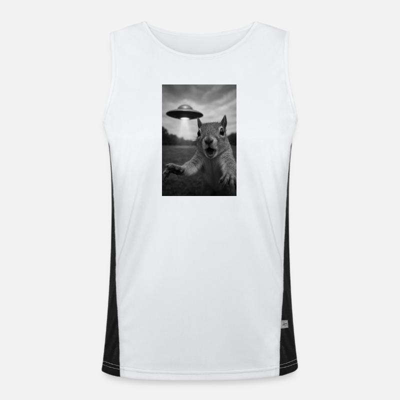 UFO Squirrel Encounter Men's Functional Contrast Tank Top 