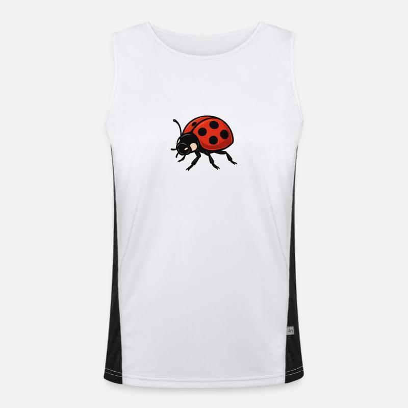 Rote Marienkäfer Ladybug Cartoon Funktionelles Kontrast-Tank Top für Männer 